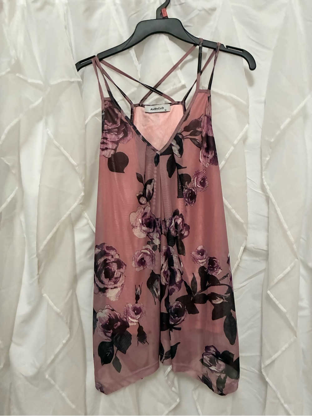 Mauve Floral Strappy Slip Tank